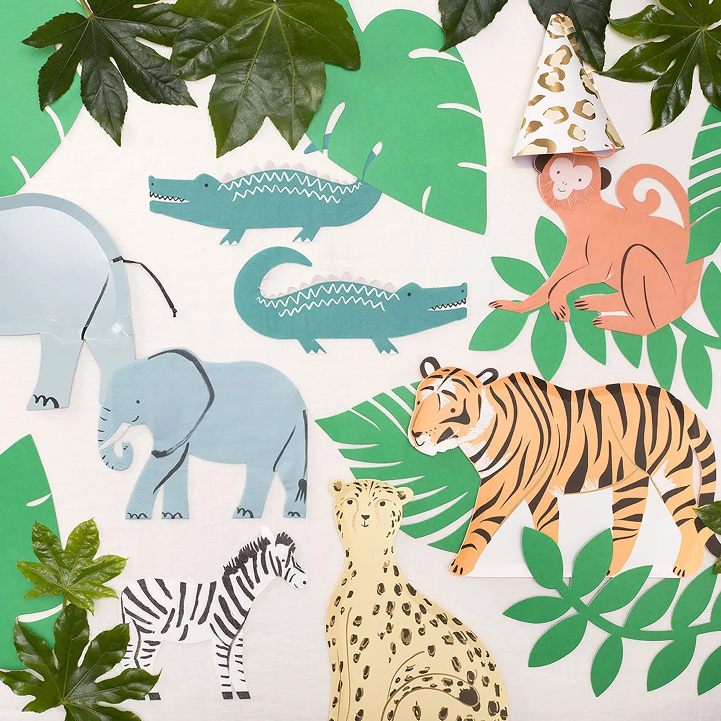 Servilletas en forma de Mono Safari de Animales Meri Meri