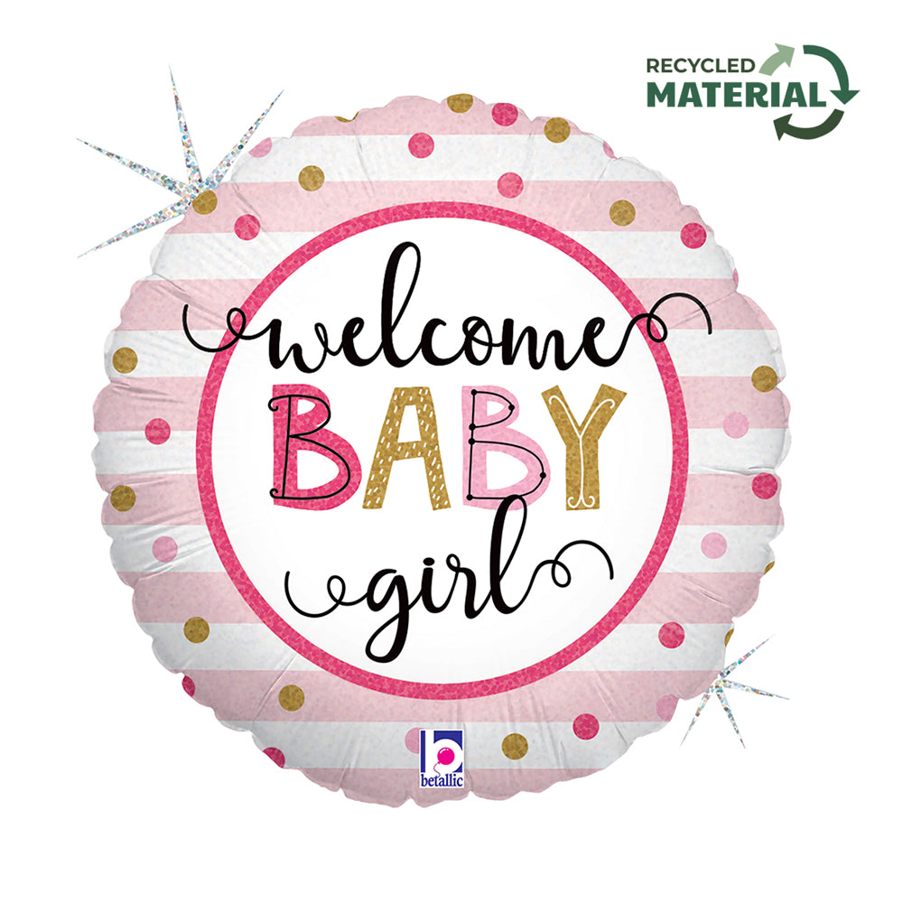 Globo Redondo "Welcome Baby Girl" Grabo