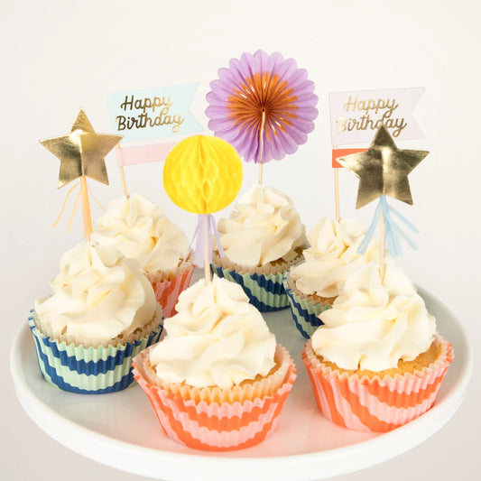 Kit de cupcakes de fiesta a rayas Meri Meri