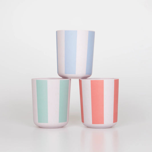 Vasos de bambú reutilizables a rayas Meri Meri