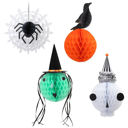 Cabezas Vintage de Halloween Panal de Abeja