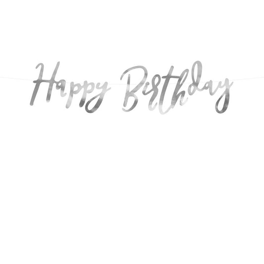 Banner Happy Birthday Silver