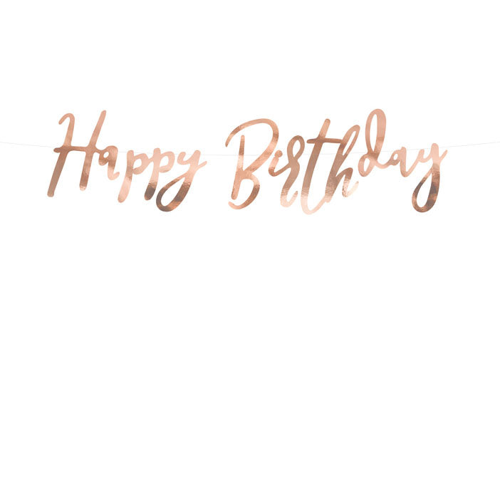 Banner Happy Birthday Rose Gold