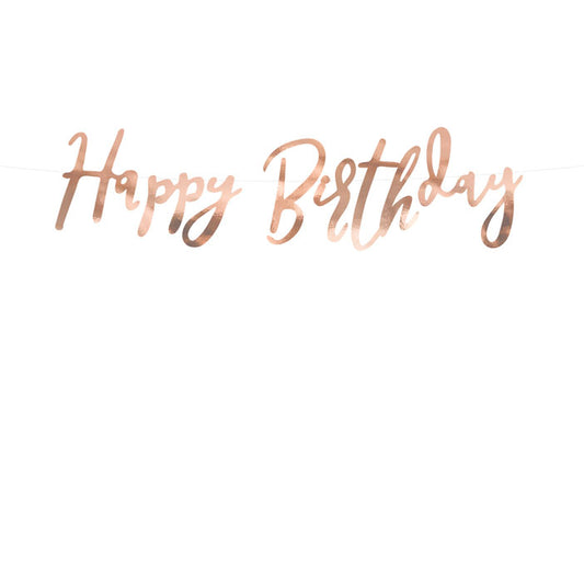 Banner Happy Birthday Rose Gold