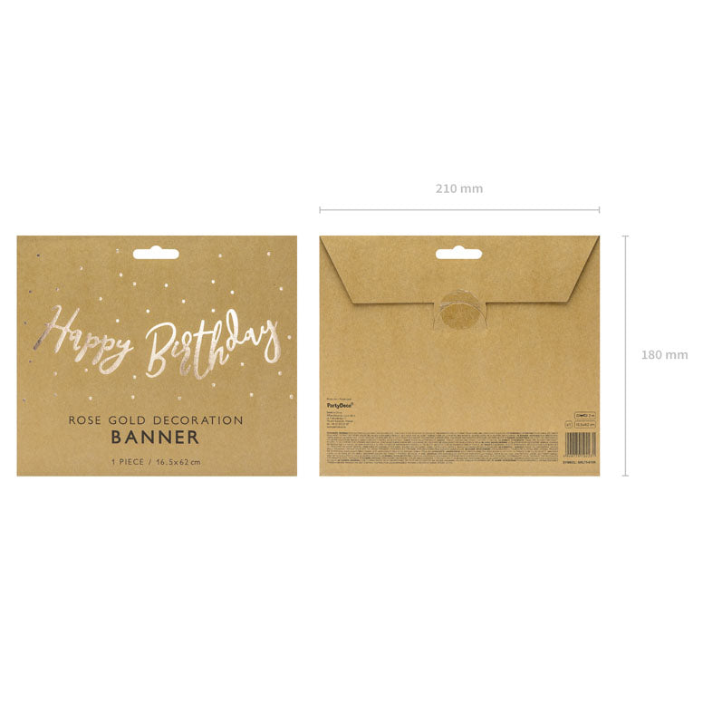 Banner Happy Birthday Rose Gold